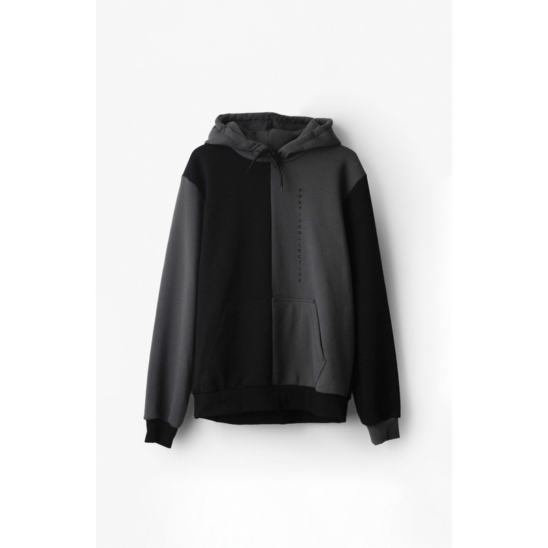 Block Color Hoodie – Black / Grey