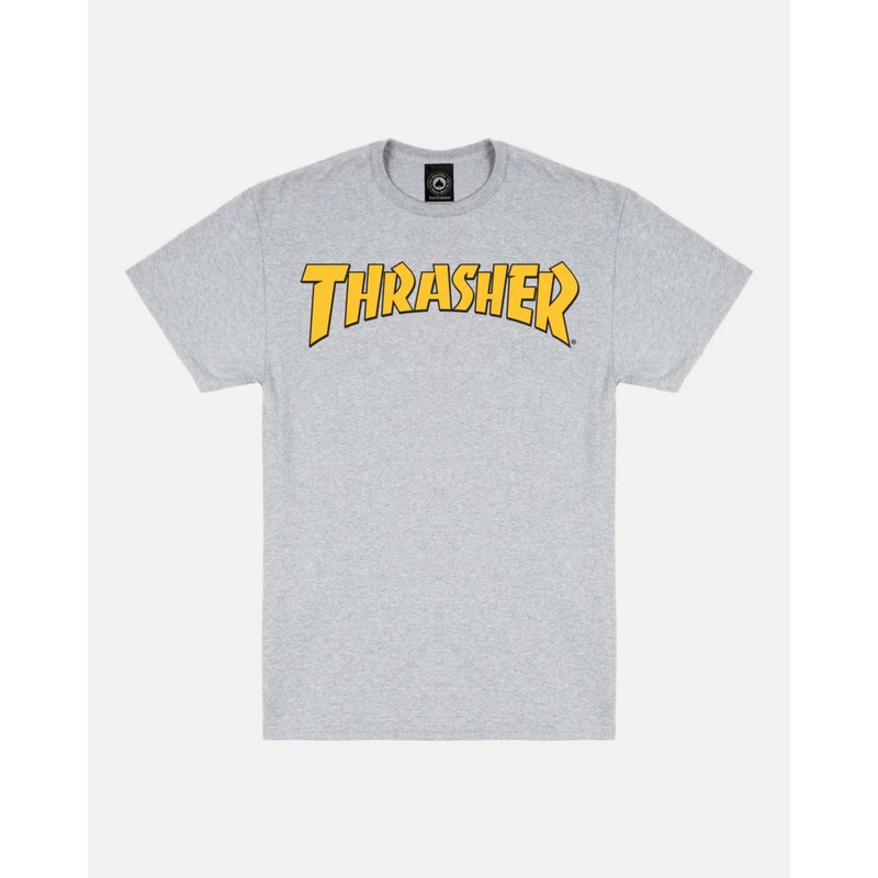 Thrasher Cover Logo Tee|ASH GREY YELLOW|S|M|L|XL|2XL|3XL