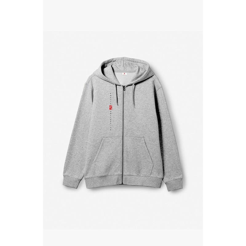 Zip Hoodie – Heather grey|S|M|L|XL