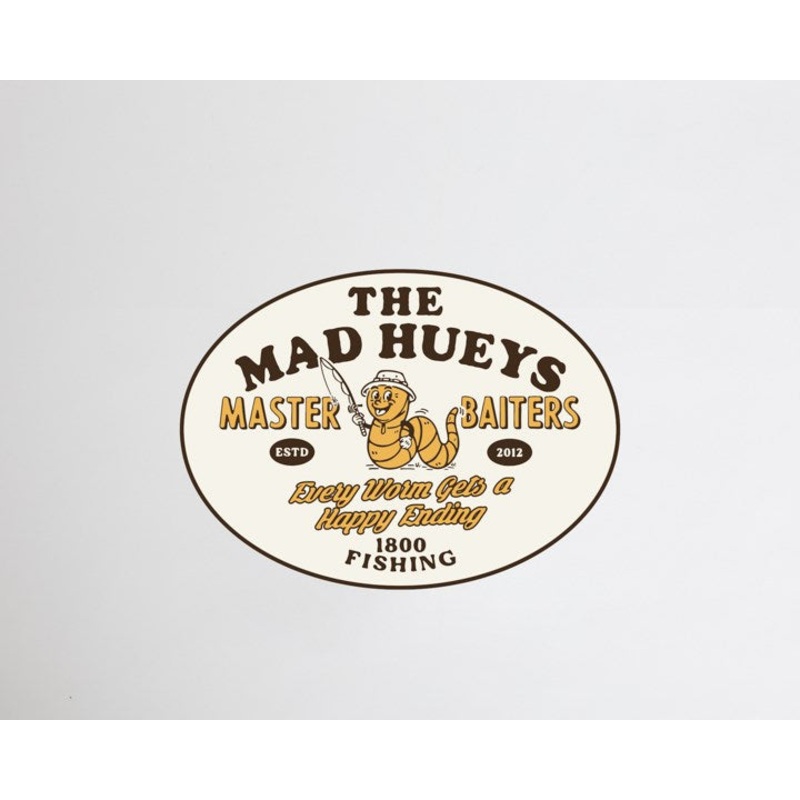 The Mad Hueys Happy Worm Sticker