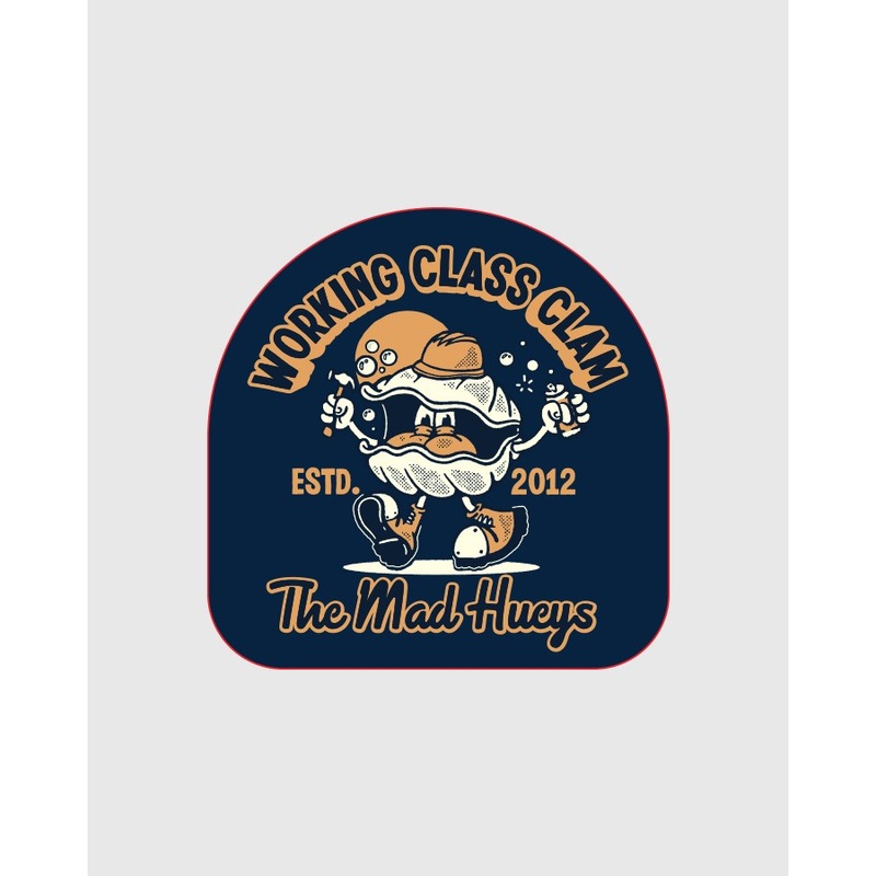 The Mad Hueys Working Class Clam Sticker