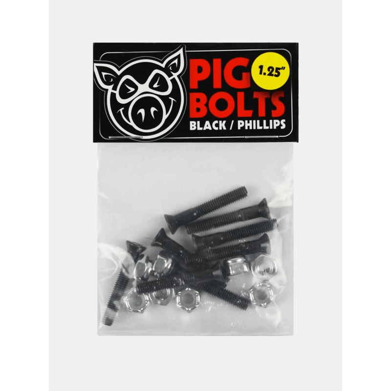 Pig Wheels Bolts 1.25 Phillips Bolts – Black