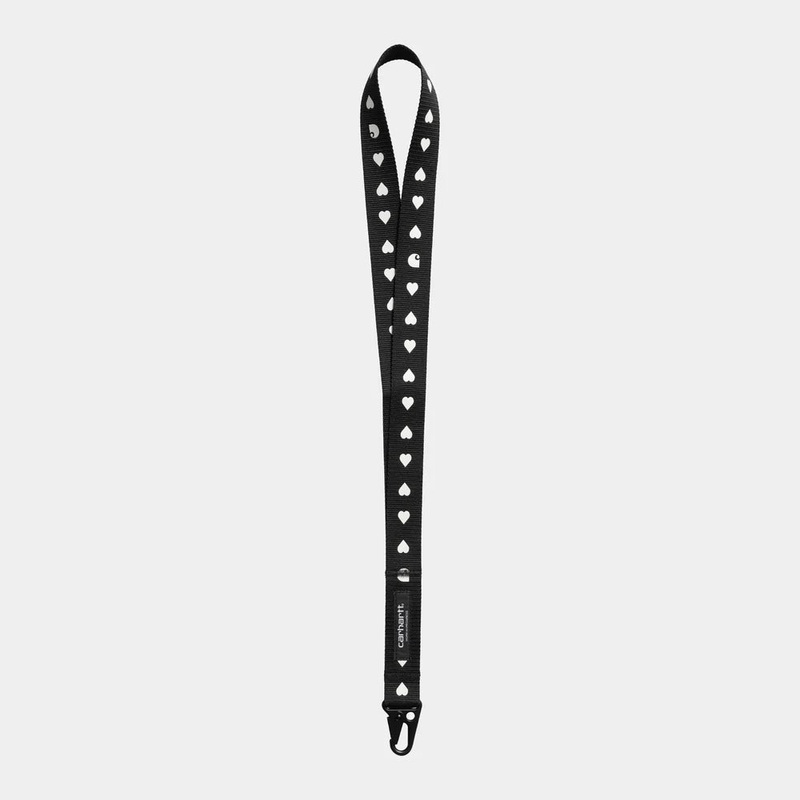 Carhartt WIP – Drewe Keychain – Heart C Pinstripe, Black / Natural