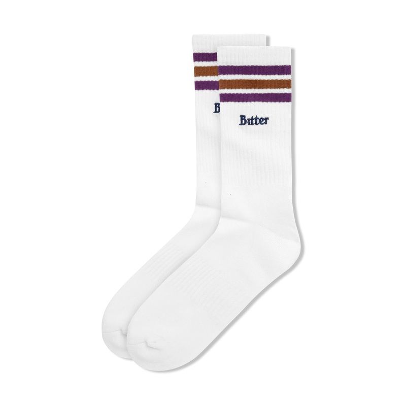 Stripe Socks, White|OSFA