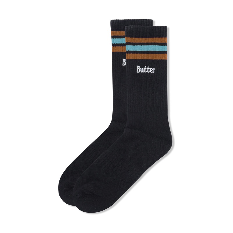 Stripe Socks, Black|OSFA