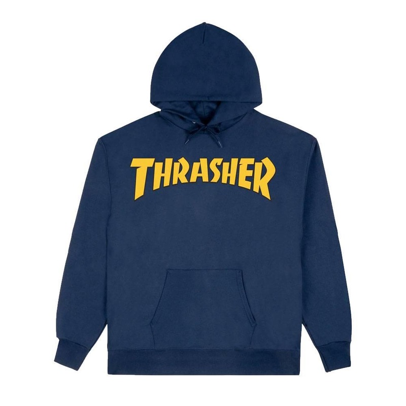 Thrasher Magazine Cover Logo Navy Hooded Sweatshirt