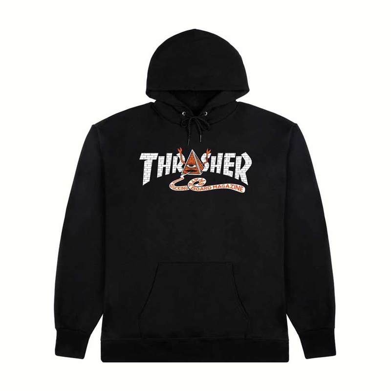 Thrasher Magazine X Toy Machine Pyramid Hooded Sweatshirt Black