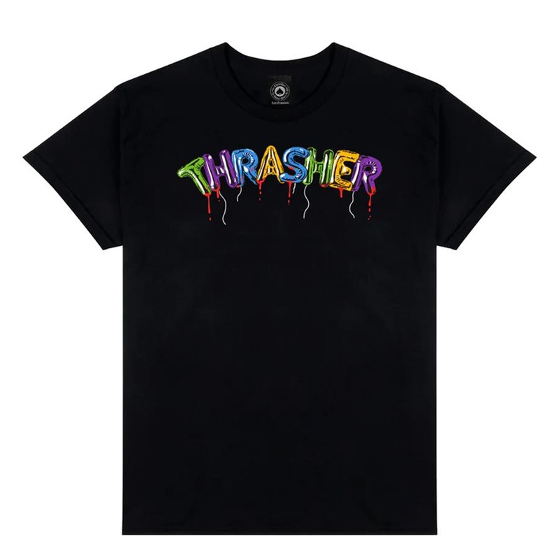 Thrasher Skateboard Magazine Balloons T-Shirt Black