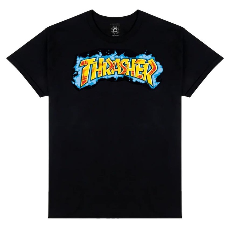 Thrasher Skateboard Magazine Graff  T-Shirt Black