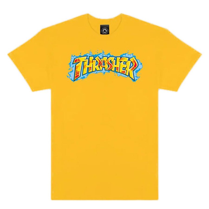Thrasher Skateboard Magazine Graff  T-Shirt Gold