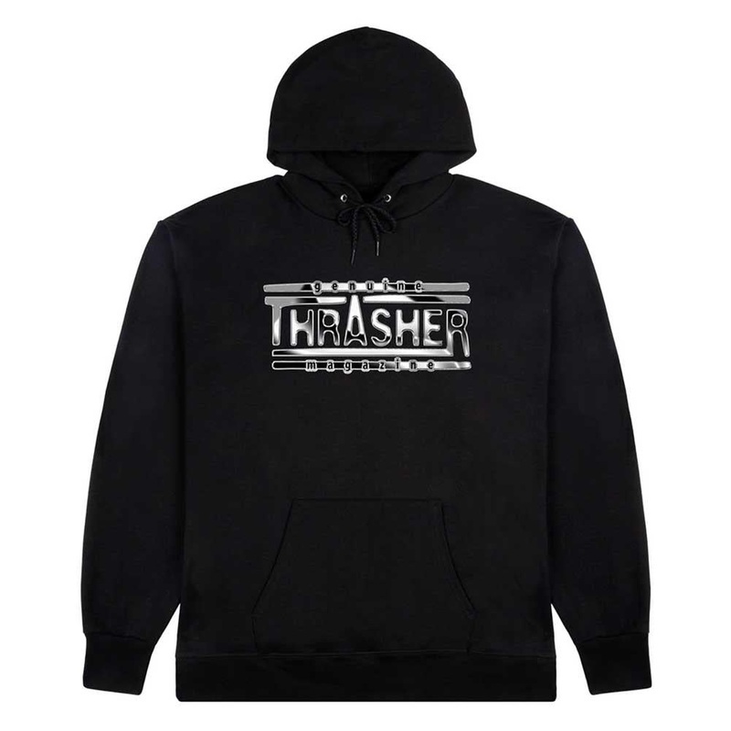 Thrasher Chrome Genuine Hooded Sweatshirt Black