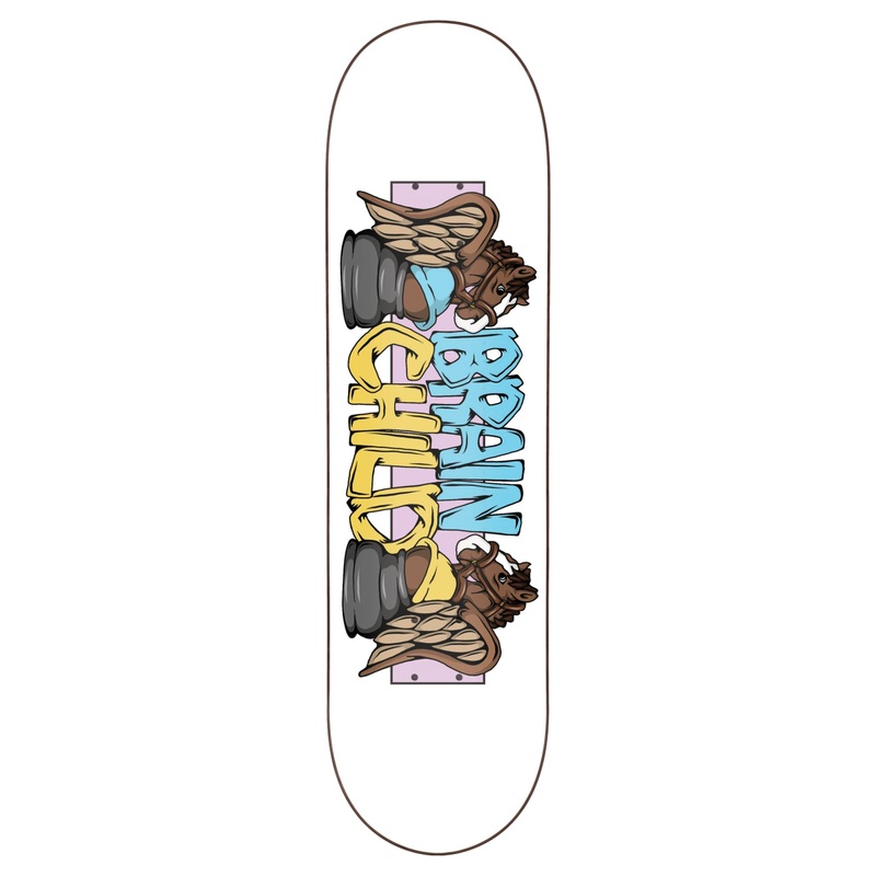 BRAINCHILD SKATEBOARDS HORSE WING SKATEBOARD DECK 8.5 INCH WIDE