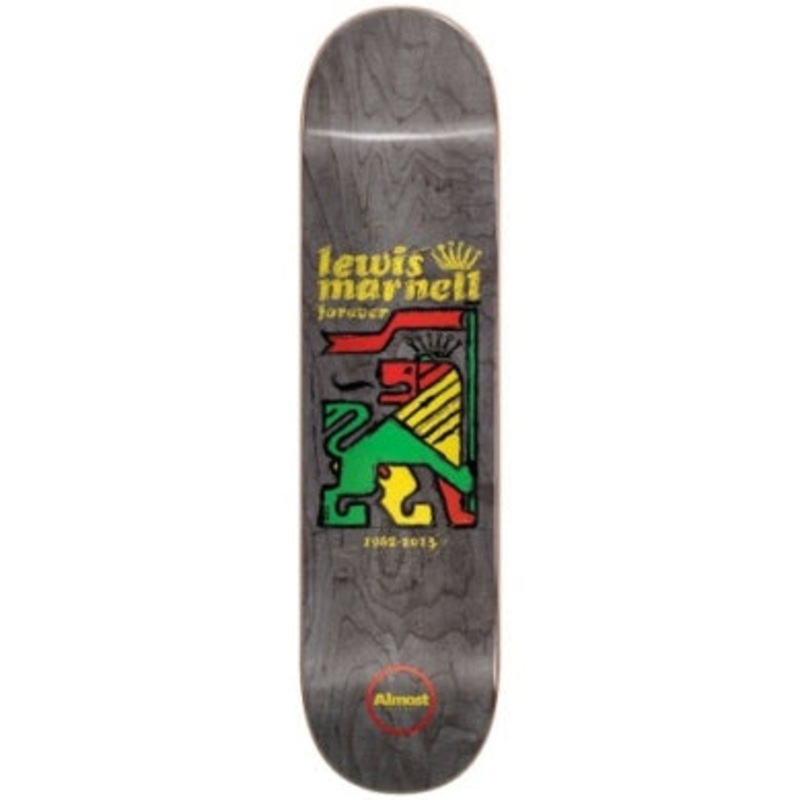 ALMOST SKATEBOARD DECK RASTA LION 8.0 INCH WIDE SKATEBOARD DECK