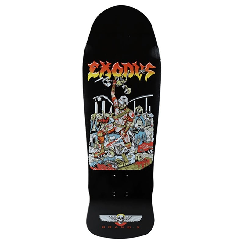 Brand-X-Toxic 10.25 x 31 Exodus Killing Crew Black Hand Screened Shaped Skateboard Deck