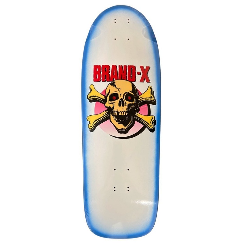 Brand-X-Toxic 10 x 30 Knucklehead White/ Blue Fade Hand Screened Skateboard Deck