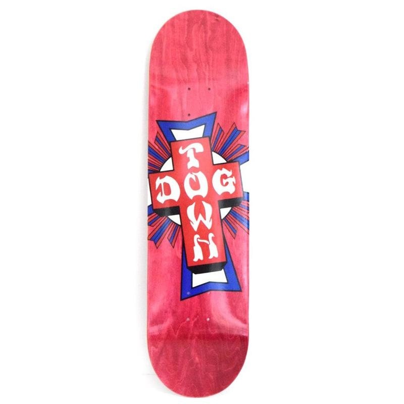 Dogtown 8 Street Cross Logo Red Stain Skateboard Deck