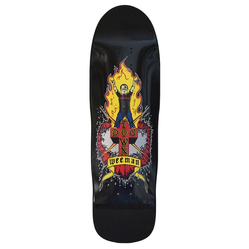 Dogtown 9.25 x 31.7  Wee Man Sabotage Custom Shape Gloss Black Skateboard Deck