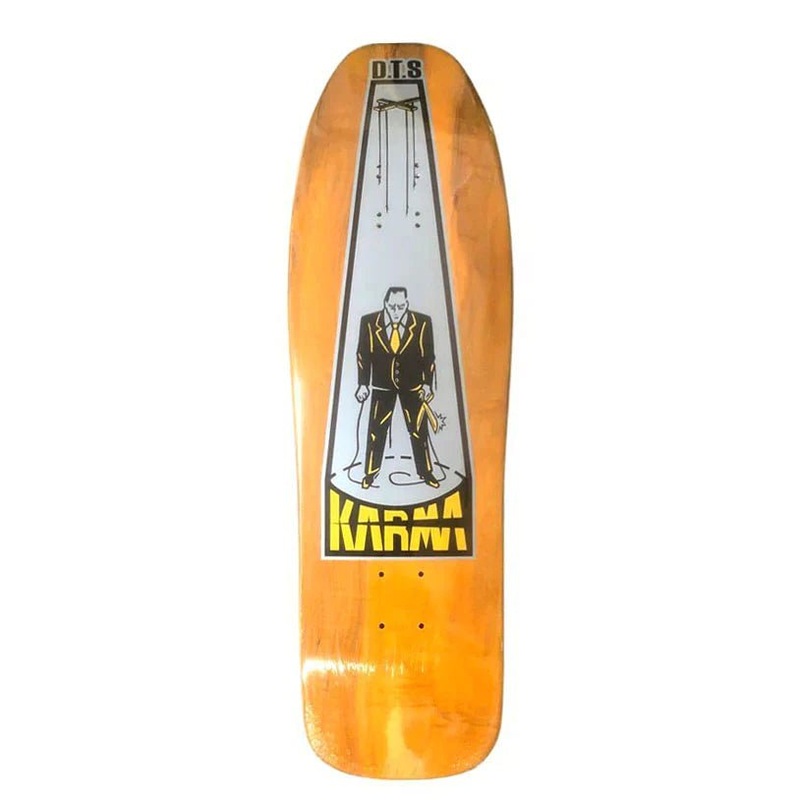 Dogtown 9.625 x 32.375 Karma Tsocheff Puppet (ORANGE STAIN) Skateboard Deck