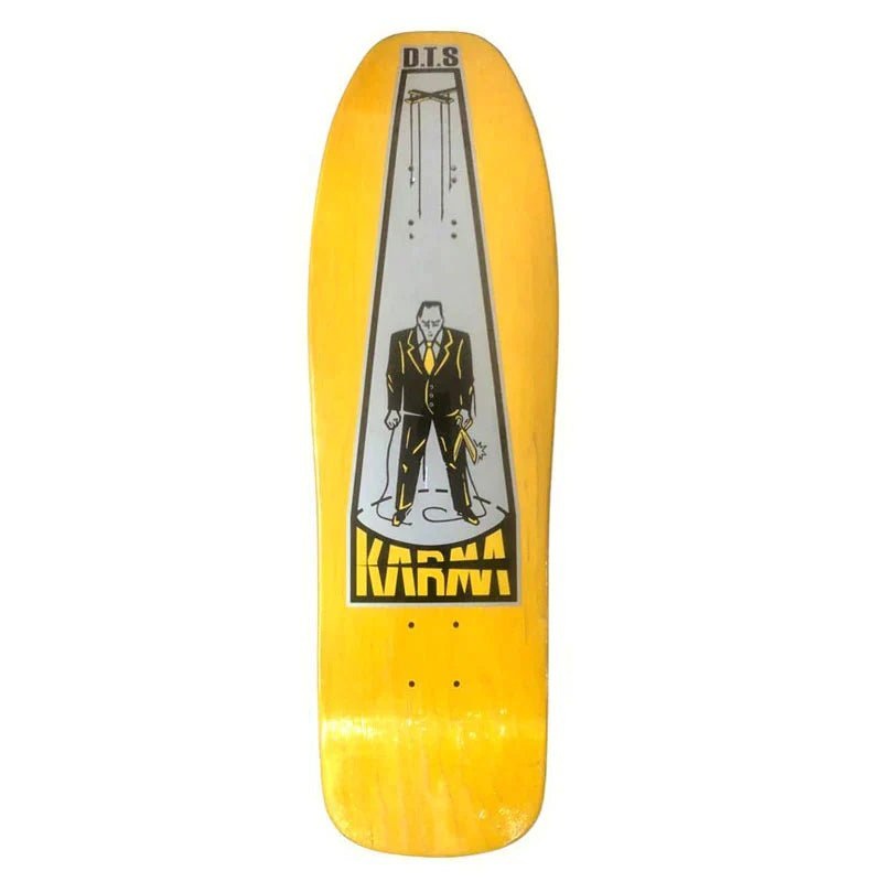 Dogtown 9.625 x 32.375 Karma Tsocheff Puppet (YELLOW STAIN) Skateboard Deck