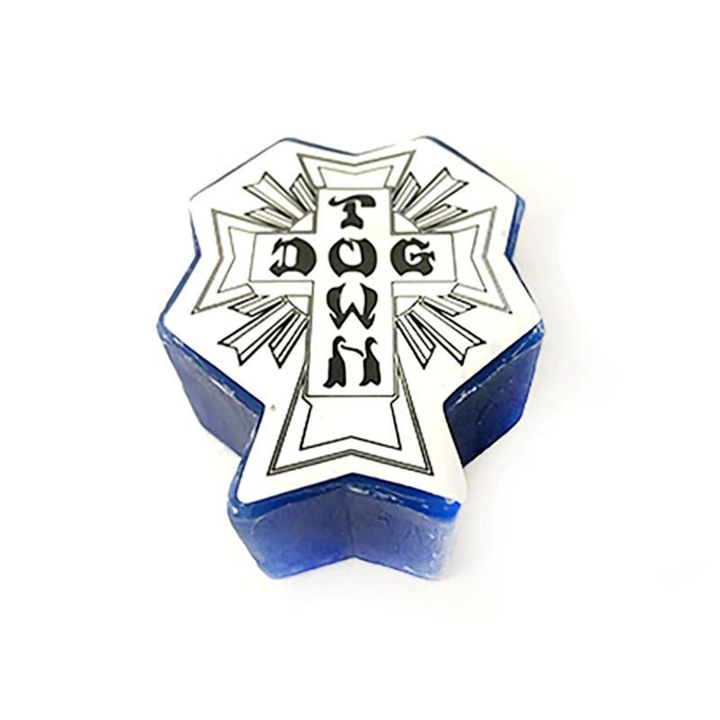 Dogtown Skateboards 3 Cross Logo Blue Curb Wax
