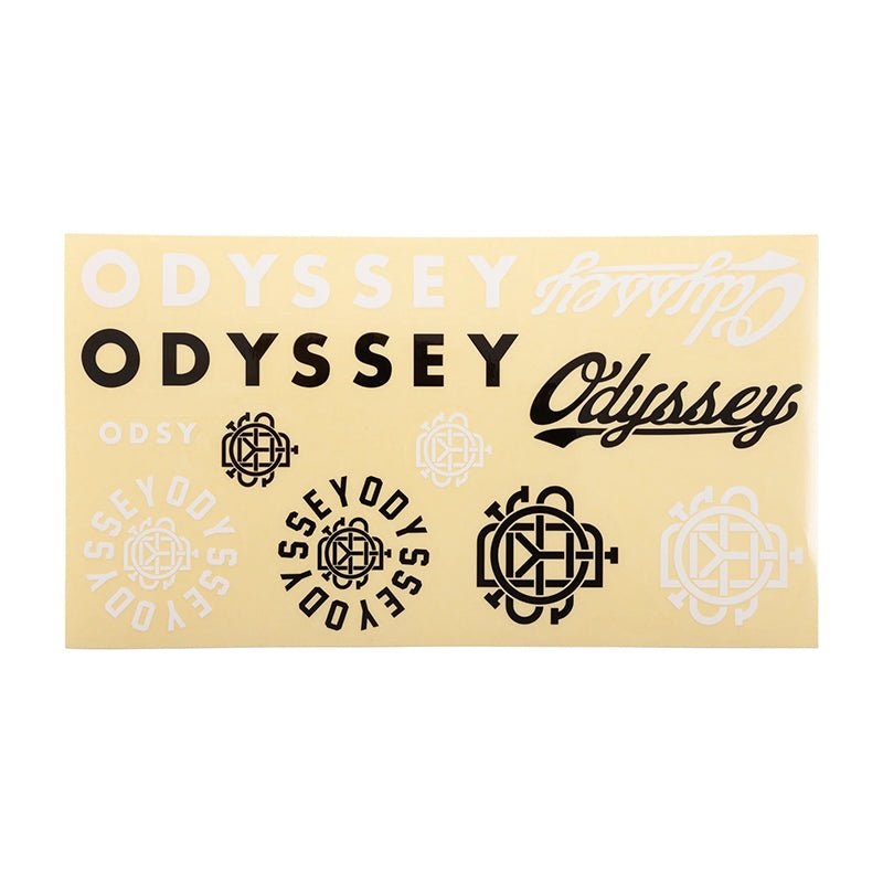 Odyssey Assorted Sticker Pack Black/White with Clear Back