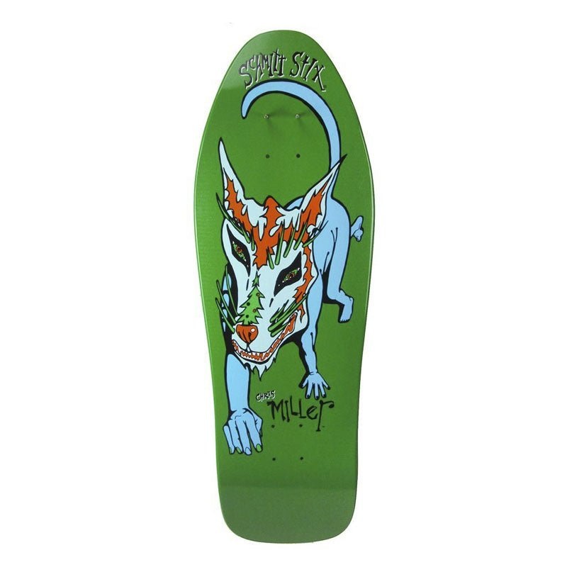 Schmitt Stix 10 x 31.875 Chris Miller Dog Large Re-issue GREEN DIP Skateboard Deck