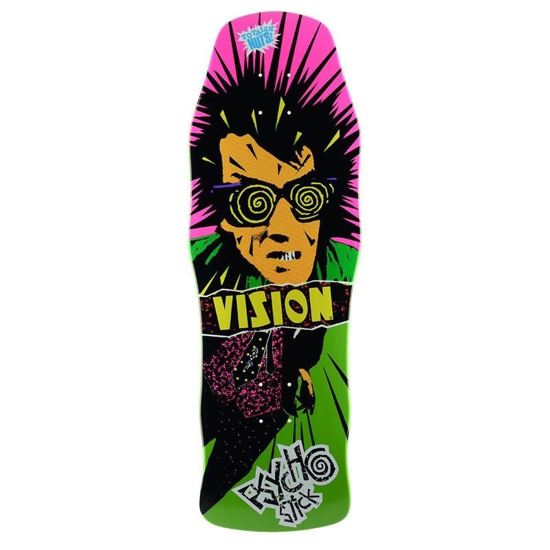 Vision 10 x 30 Original Psycho Stick LIME DIP Skateboard Deck