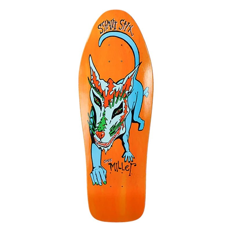 Schmitt Stix 10 x 31.875 Chris Miller Dog Large Re-issue ORANGE STAIN Skateboard Deck