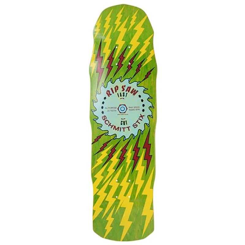 Schmitt Stix 8.75 x 31.75 RipSaw III (LIME STAIN/YELLOW) Skateboard Deck