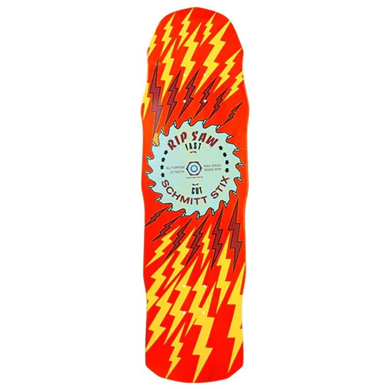 Schmitt Stix 8.75 x 31.75 RipSaw III (RED STAIN/YELLOW) Skateboard Deck