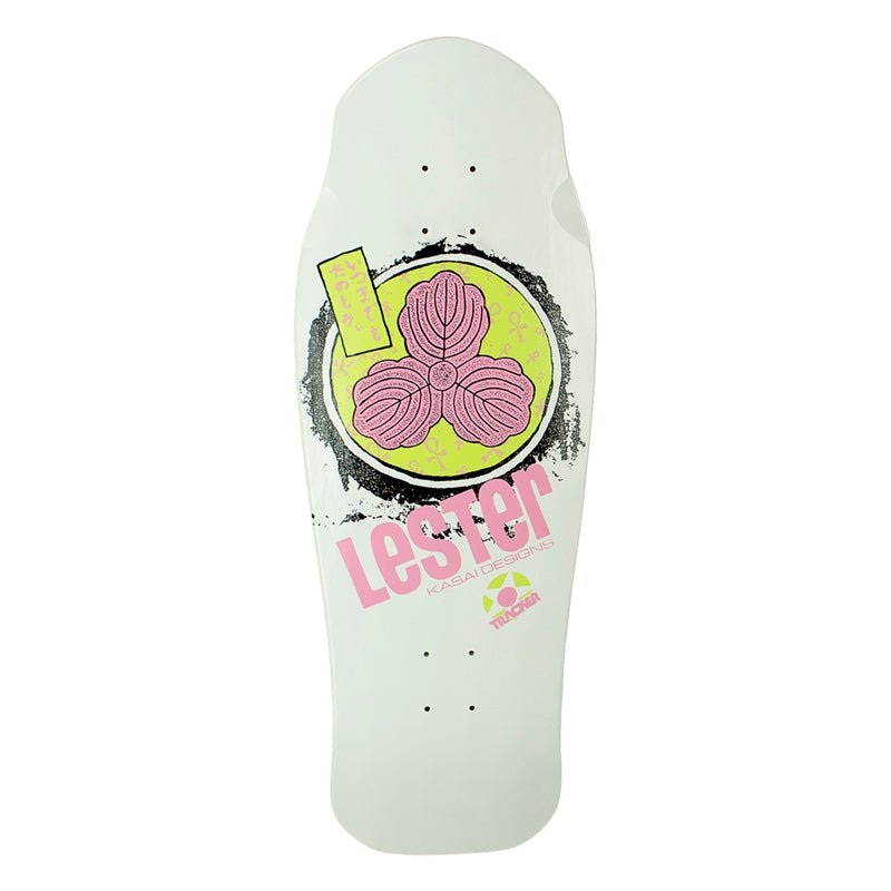 Tracker 10.3/8 x 30.5 Lester Kasai Oak Leaf White Skateboard Deck
