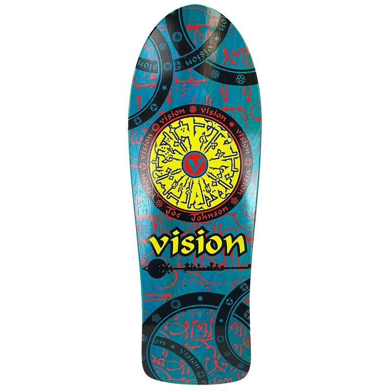 Vision 10.25 x 30.75 Joe Johnson Hieroglyphics (TURQUOISE STAIN) Skateboard Deck