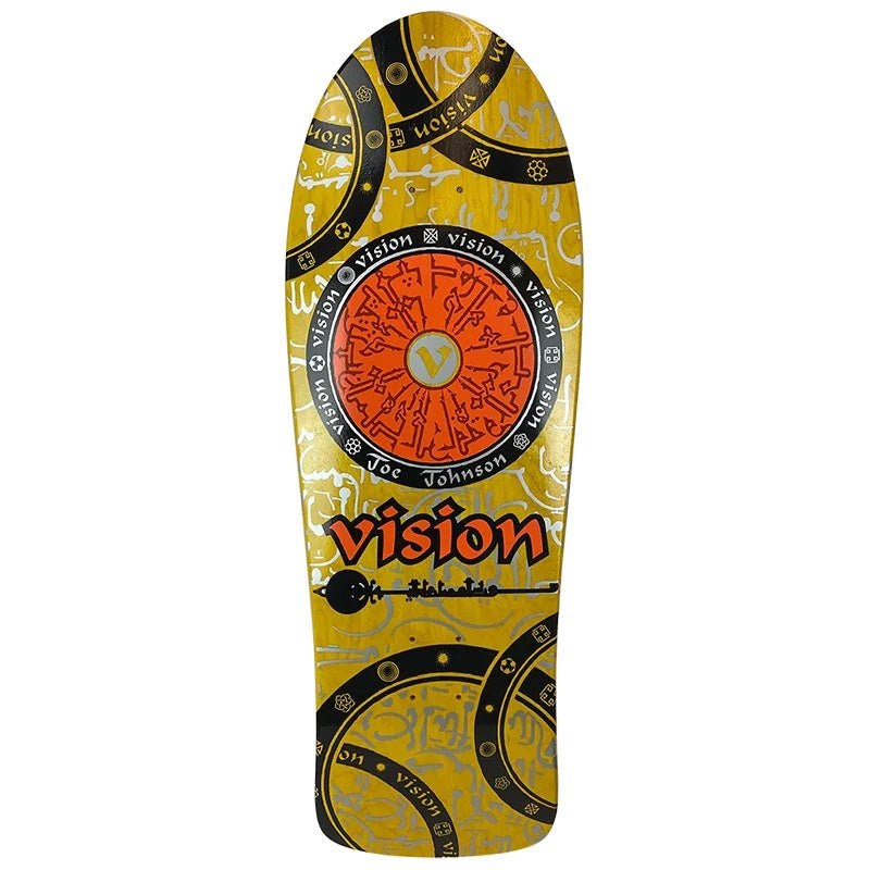 Vision 10.25 x 30.75 Joe Johnson Hieroglyphics (YELLOW STAIN) Skateboard Deck