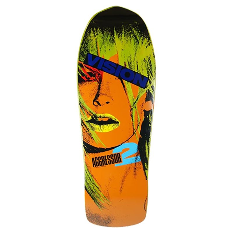 Vision 10 x 30.25 Aggressor 2 Concave (LIME STAIN) Skateboard Deck