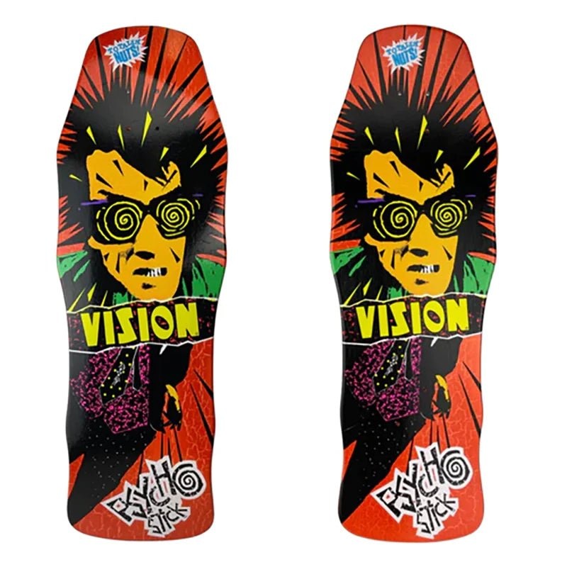 Vision 10 x 30 Dipped Crackle Double Take Series Psycho Stick Skateboard Deck
