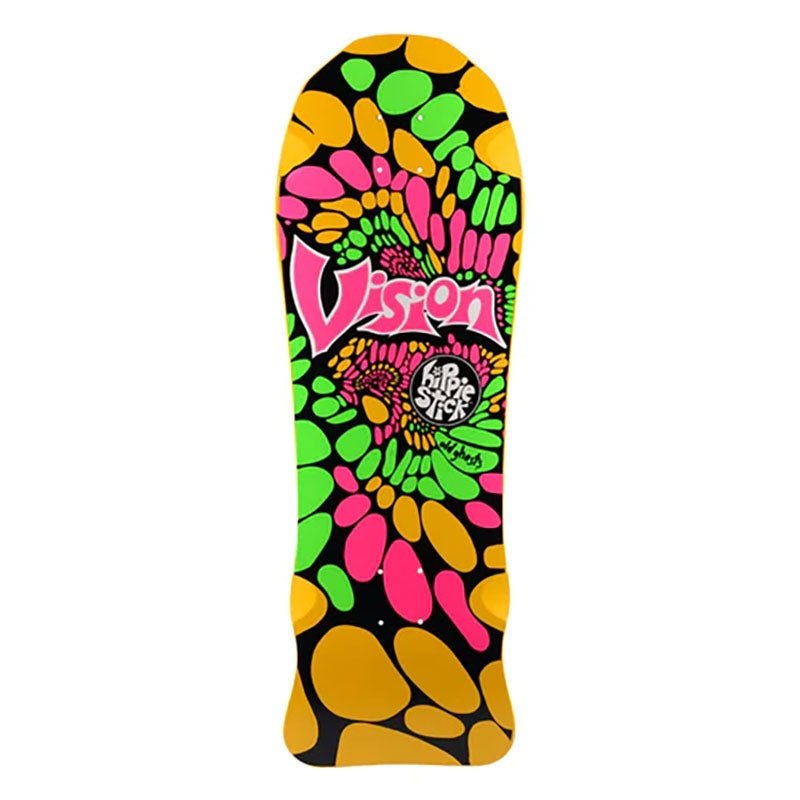 Vision 10 x 30 Hippie Stick Yellow Dip Skateboard Deck