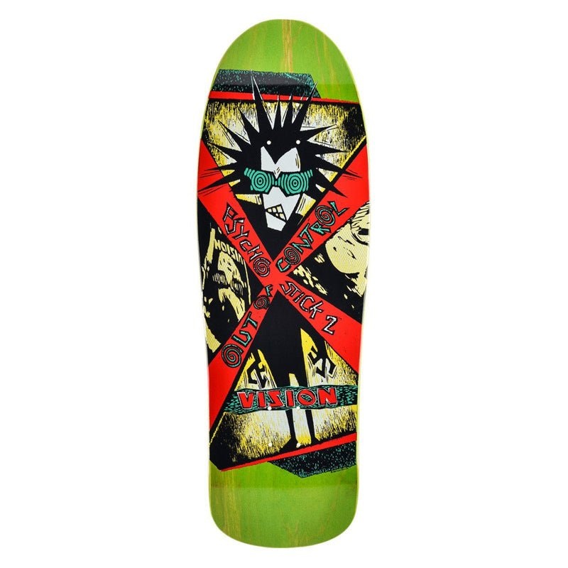 Vision 10x 31.75 Psycho Stick 2 (LIME STAIN) Skateboard Deck