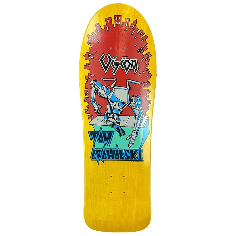 Vision 9.5 x 29.5 Groholski Robot Yellow Stain Skateboard Deck