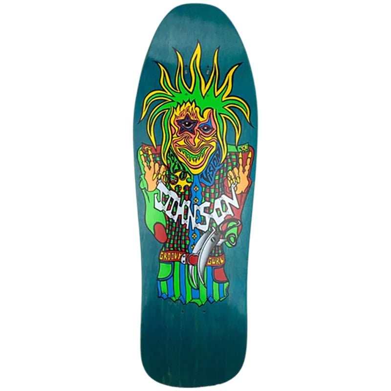 Vision 9.5 x 30.5 Joe Johnson Groovy Guru Reissue (TURQUOISE STAIN) Skateboard Deck