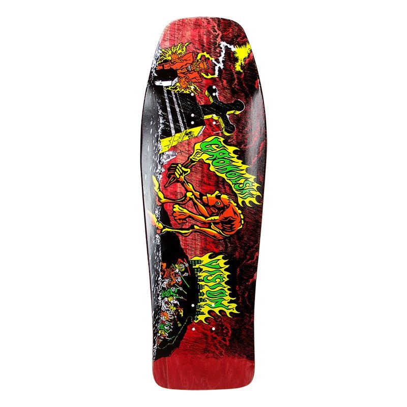 Vision 9.75 x 31.5 Groholski Graveyard Mob Red Stain Skateboard Deck