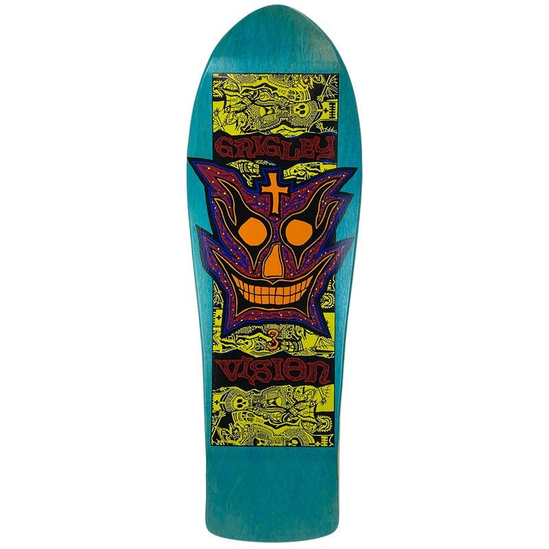 Vision 9.75 x 31 Grigley 3 (TURQUOISE STAIN) Skateboard Deck