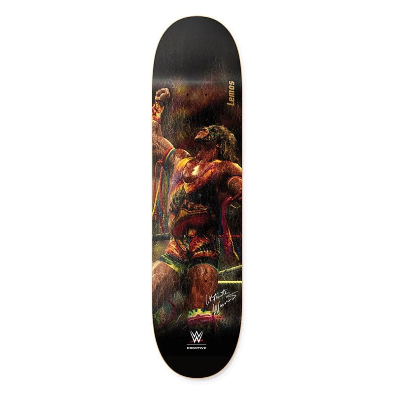 Primitive x WWE  8.25 x 31.85 LEMOS ULTIMATE WARRIOR Skateboard Deck
