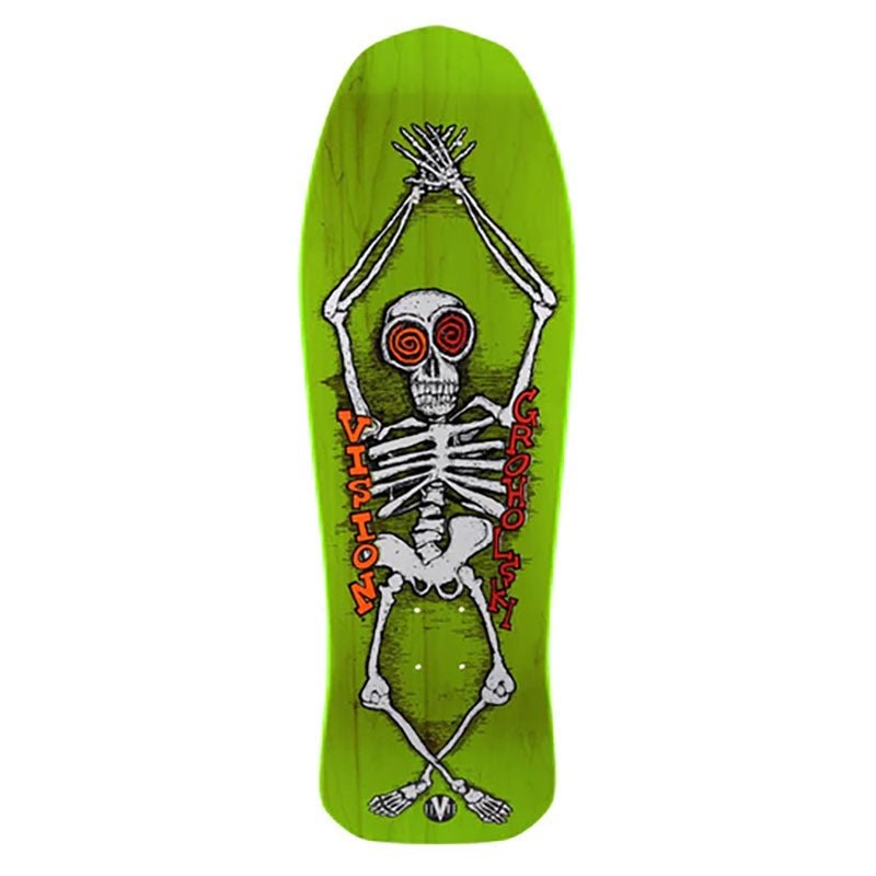 Vision 10 x 30.25 Groholski Skeleton Modern Concave Lime Stain Skateboard Deck