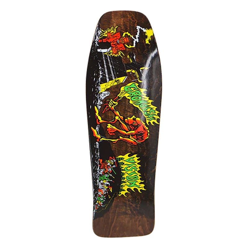 Vision 9.75 x 31.5 Groholski Graveyard Mob Brown Stain Skateboard Deck