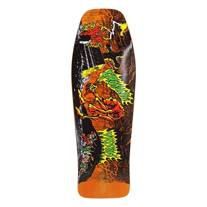 Vision 9.75 x 31.5 Groholski Graveyard Mob Orange Stain Skateboard Deck