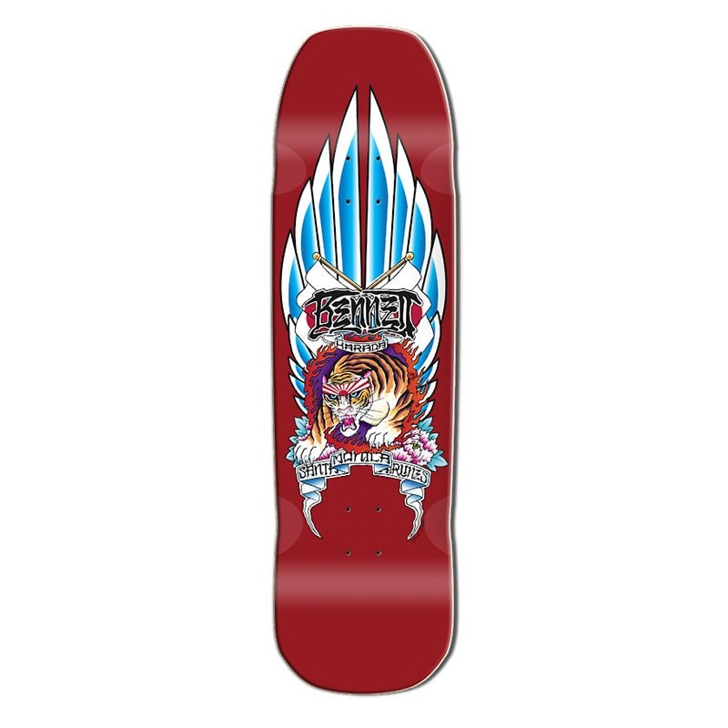 Santa Monica Airlines 9 x 33 Red (SMA) BENNET TIGER HARADA Limited Signed & Numbered Skateboard Deck