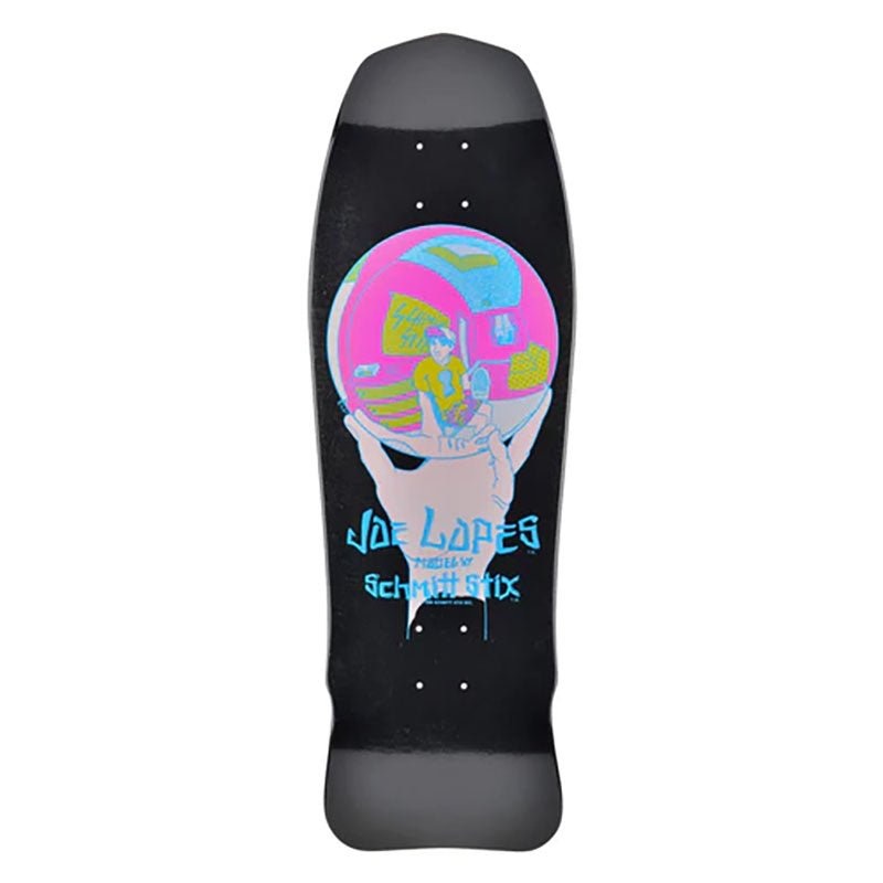 Schmitt Stix 10 x 30 Joe Lopes Crystal Ball Modern Concave BLACK DIP Skateboard Deck