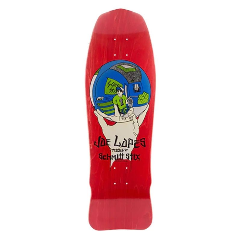 Schmitt Stix 10 x 30 Joe Lopes Crystal Ball Modern Concave RED STAIN Skateboard Deck