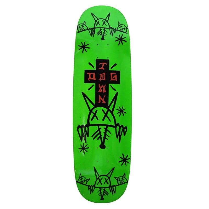 Dogtown 9.383 x 31.75 Rat Face 2 Square Egg Neon Green/Black Skateboard Deck