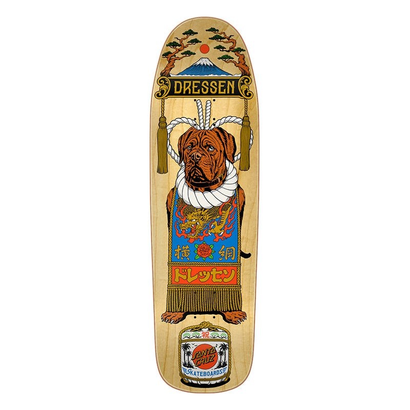 Santa Cruz 9.30 x 32.36 Dressen Sumo Dog Shaped Skateboard Deck